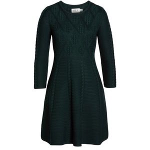 Eliza J Cable Fit & Flare Sweater Dress